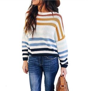 🆕Color block Rainbow Sweater